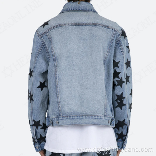 Customized Star Sticker Men Jean Jacket